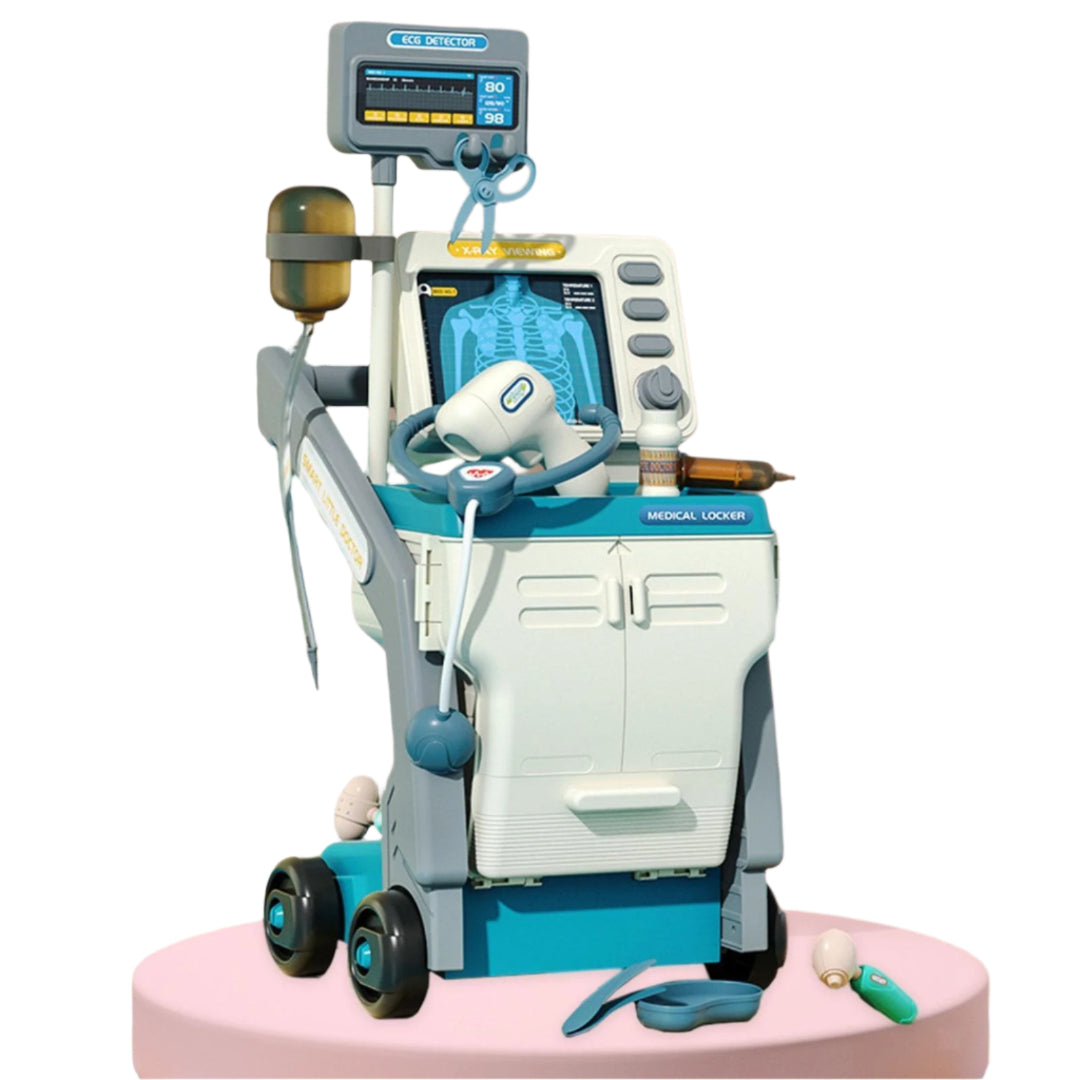 Children's Doctor Play Set | Interactive Cart with Light and Sound