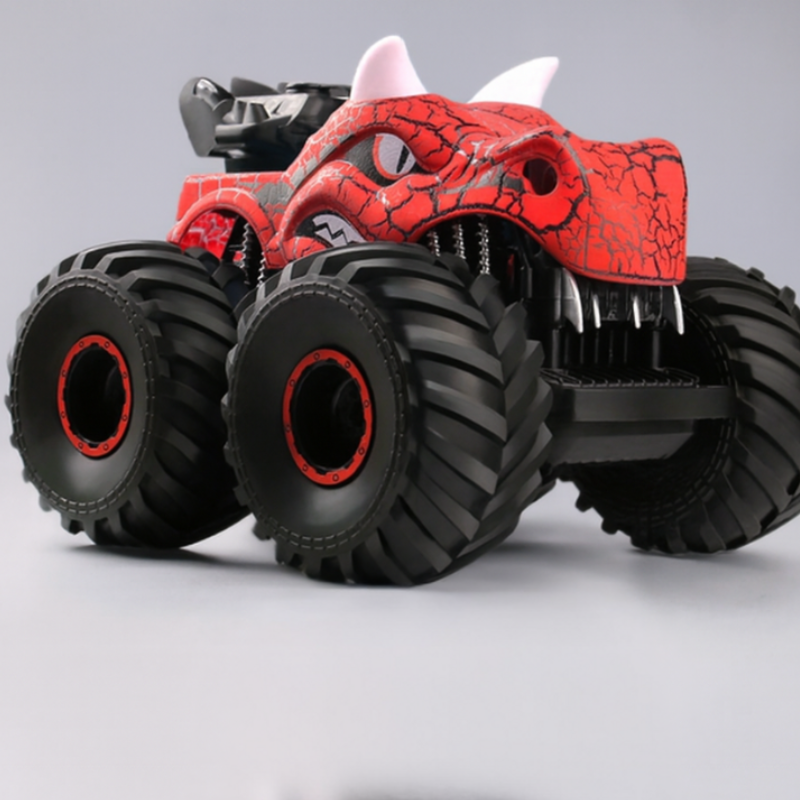 RC Monster Truck with LED Lights | Dinosaur Design, Smoke Effect, 360° Rotation