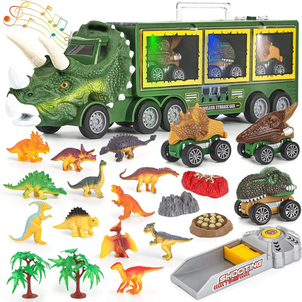 Dinosaur Transport Truck | Mini Cars with Lights and Sounds