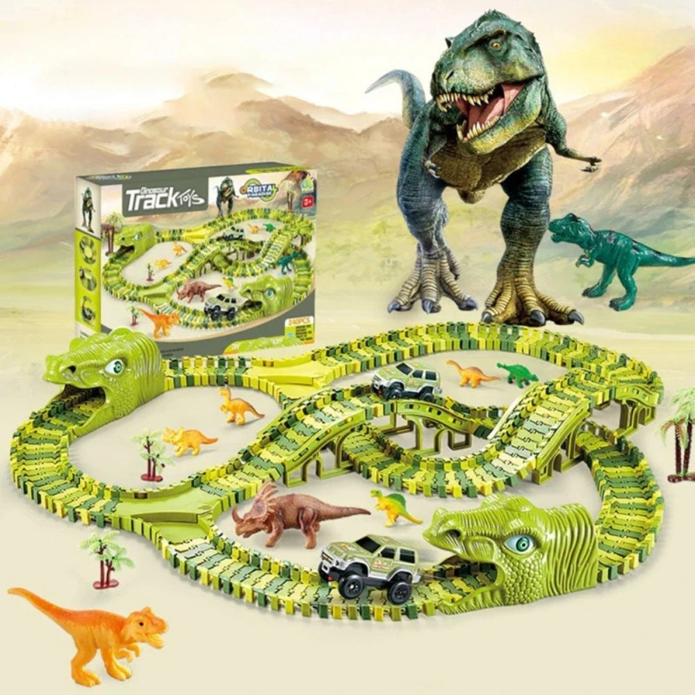 Dinosaur Train Track Set | Clickable Rails and Figures for Imaginative Play