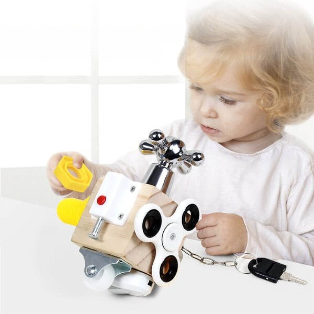 Wooden Activity Box Toy | 7 Interactive Learning Elements