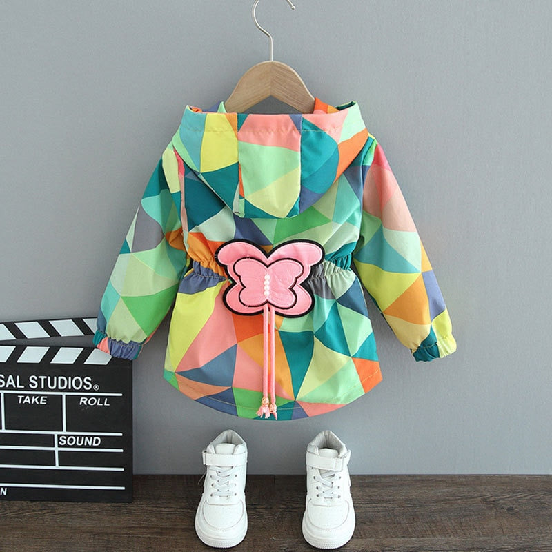 Stylish Girls Raincoat | Lightweight Waterproof Design with Butterfly Drawstring