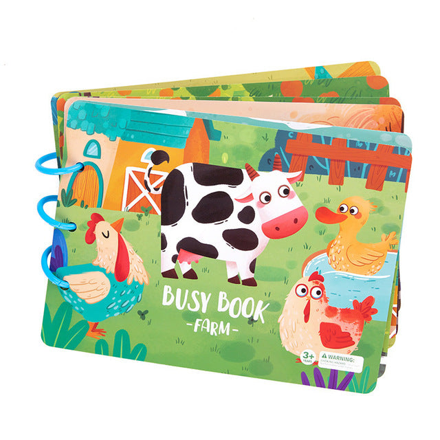 Interactive Kids Book | Waterproof Cardboard with Dinosaurs and Farm Animals