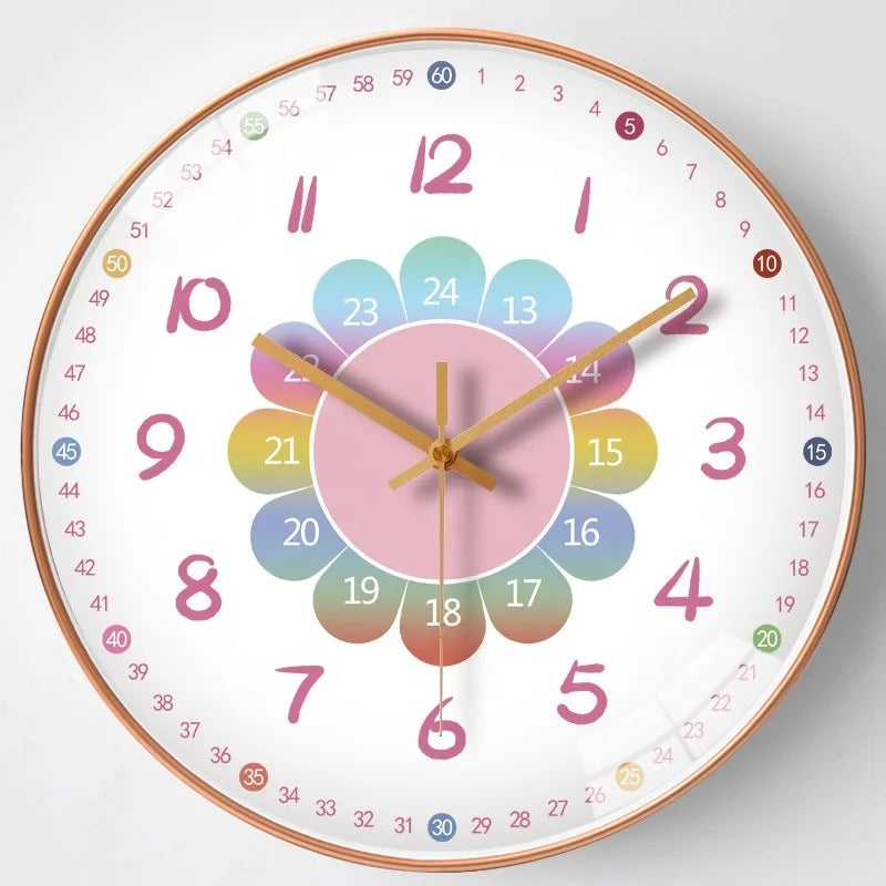 Kids Wall Clock for Learning | Colorful Design for Independent Time Telling