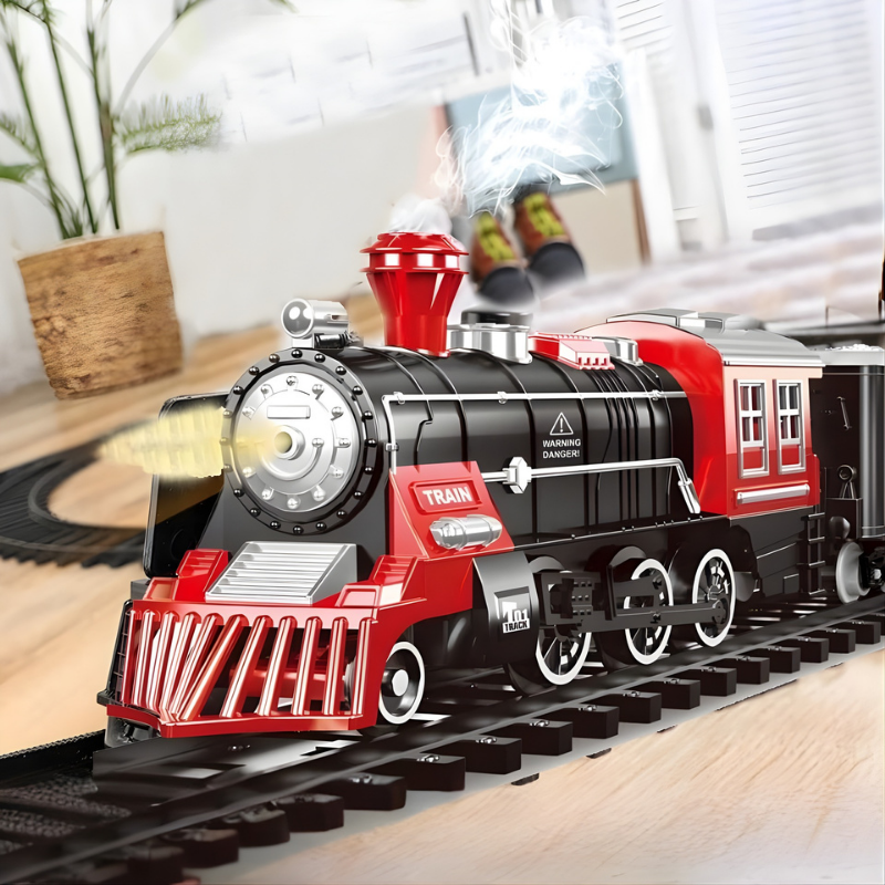 Electric Train Set with Real Smoke | Interactive Playtime with Lights and Sounds
