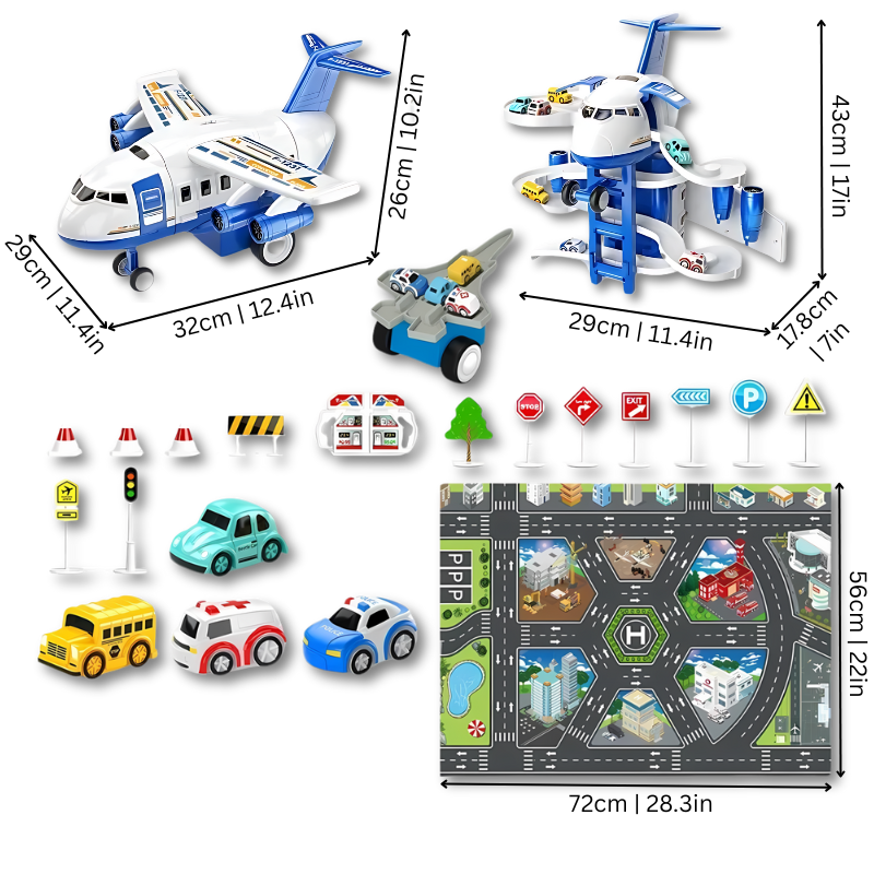 Transport Airplane Race Track Set | Engaging Lights and Sounds