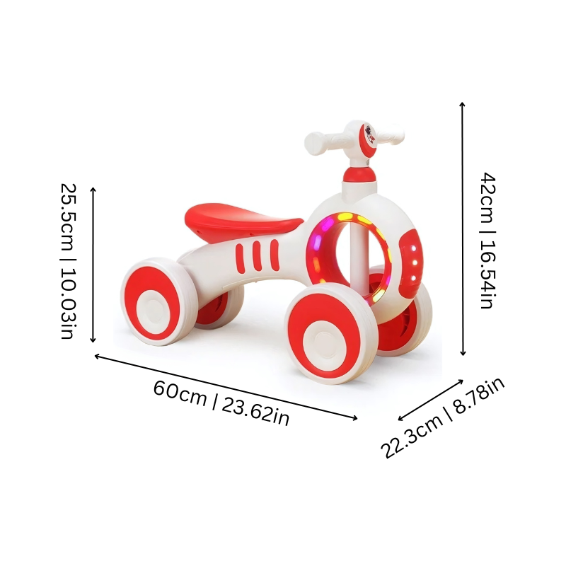 Toddler Balance Bike | Colorful Lights and Music Fun