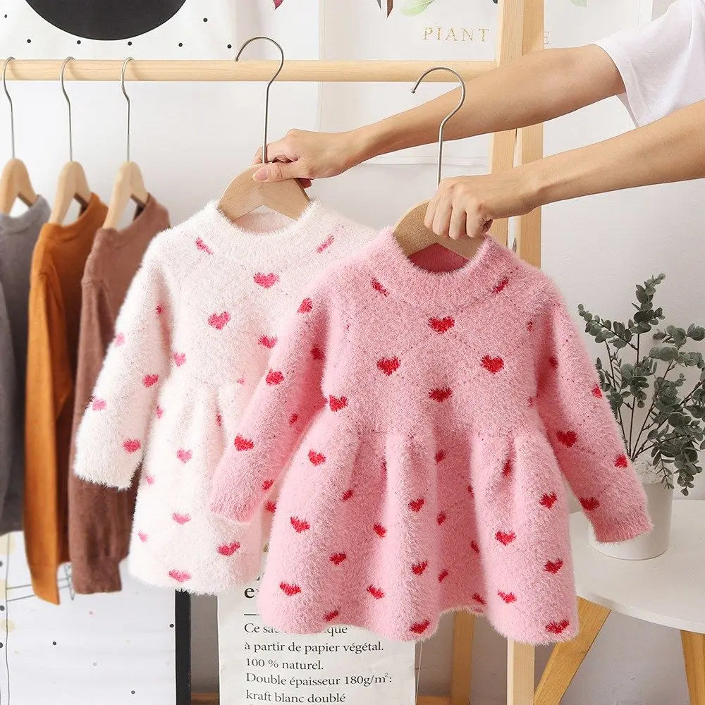 Girls' Fleece Dress | Cozy Cotton for Chilly Days