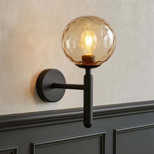 Nordic Sphere Wall Lamp | Contemporary Glass and Iron Design