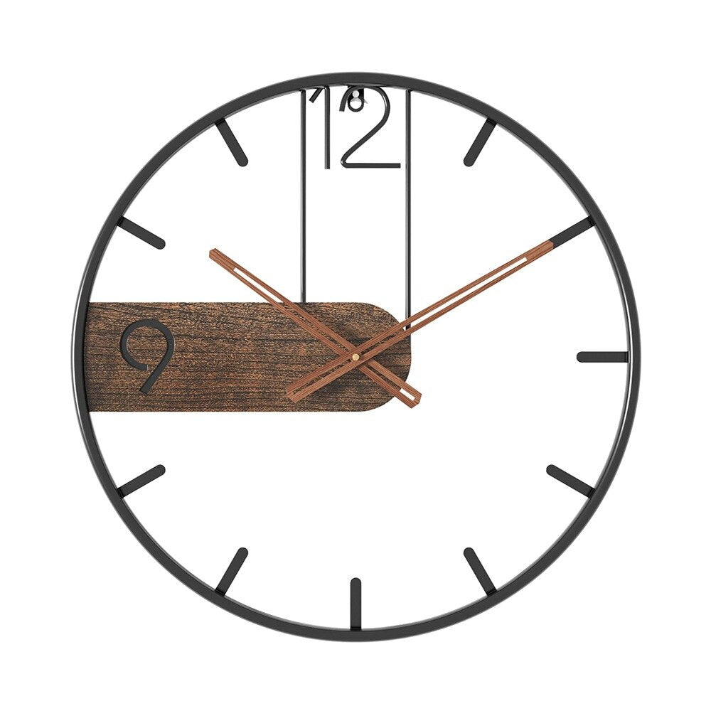 Industrial Steel Walnut Clock | Elegant Modern Design with Silent Movement