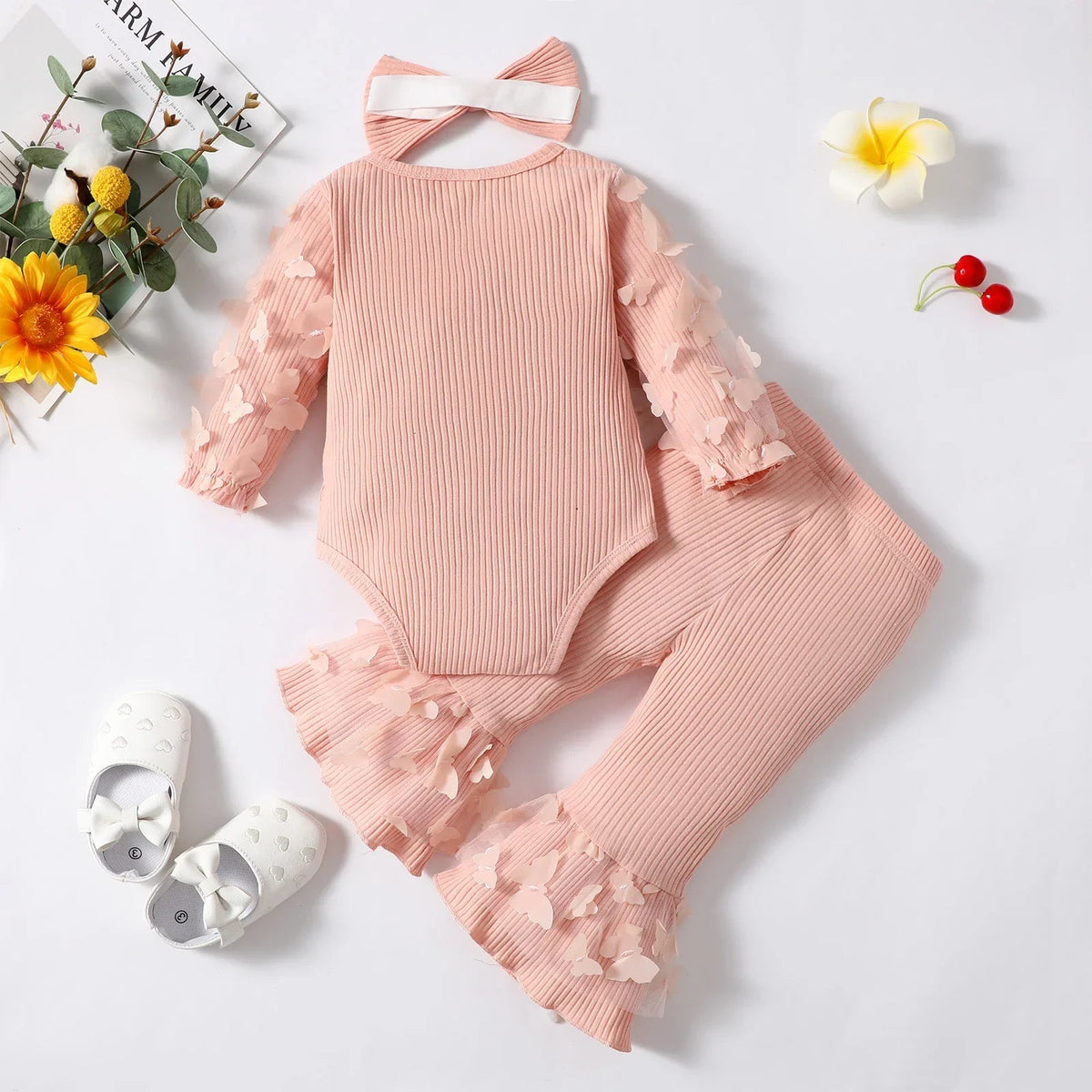 Baby Girl Romper Set | Soft Cotton Outfit with Easy Changing