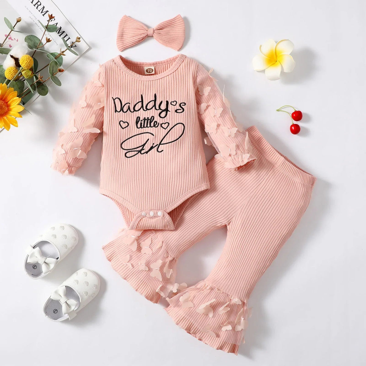 Baby Girl Romper Set | Soft Cotton Outfit with Easy Changing