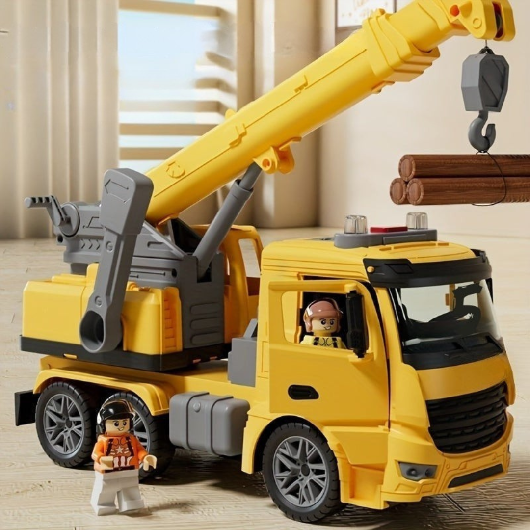 Crane Truck Toy for Kids | Realistic Lights, Sounds, and Movable Parts