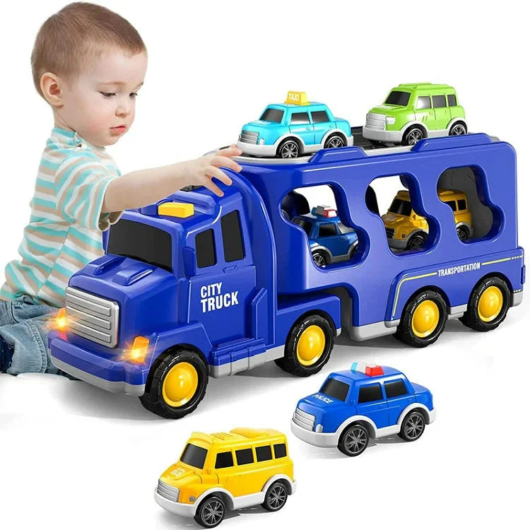 Transport Truck Toy with Lights | Interactive Sound Effects for Kids