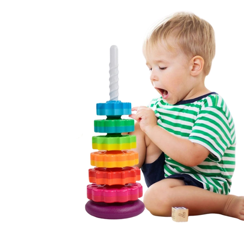 Spinning Stacking Tower Toy | Encourages Movement and Balance