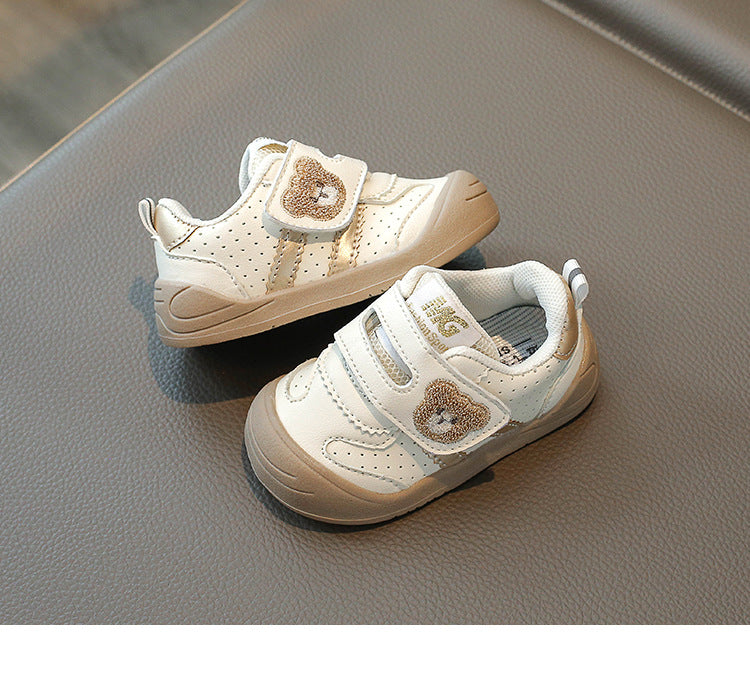 Unisex Velcro Sneakers | Breathable Fabric with Fun Bear Design