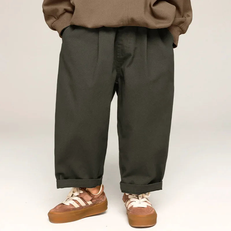 Wide-Leg Kids Pants | Adjustable Waistband for Comfort