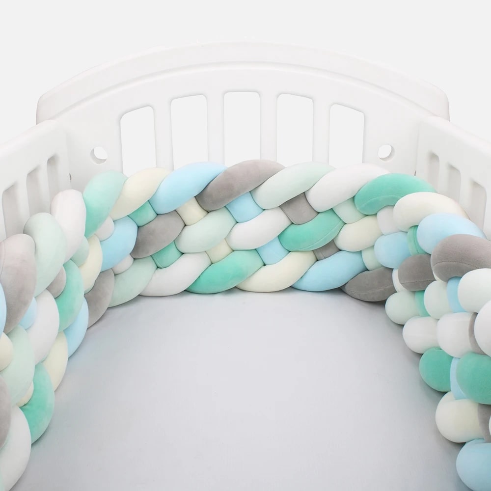 Large Braided Crib Bumper | Soft, Safe, and Stylish Design