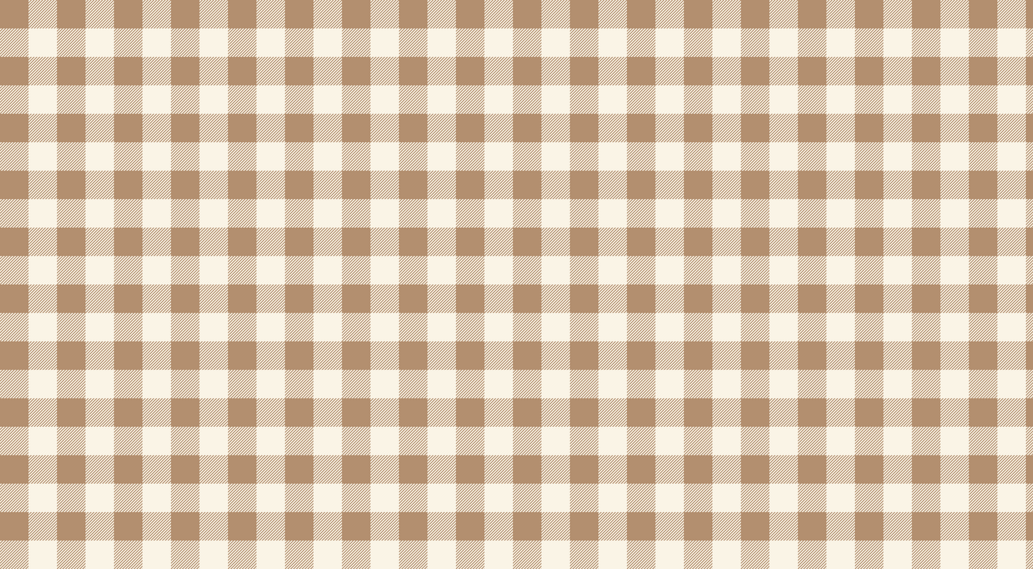 Kids-Mundo flat artwork of a beige and cream gingham check wall mural design