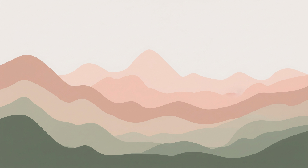 Blush Pink Wavy Mountains Wall Mural