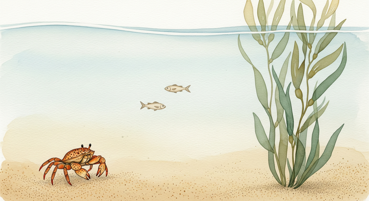 Little Crab and Fish Wall Mural
