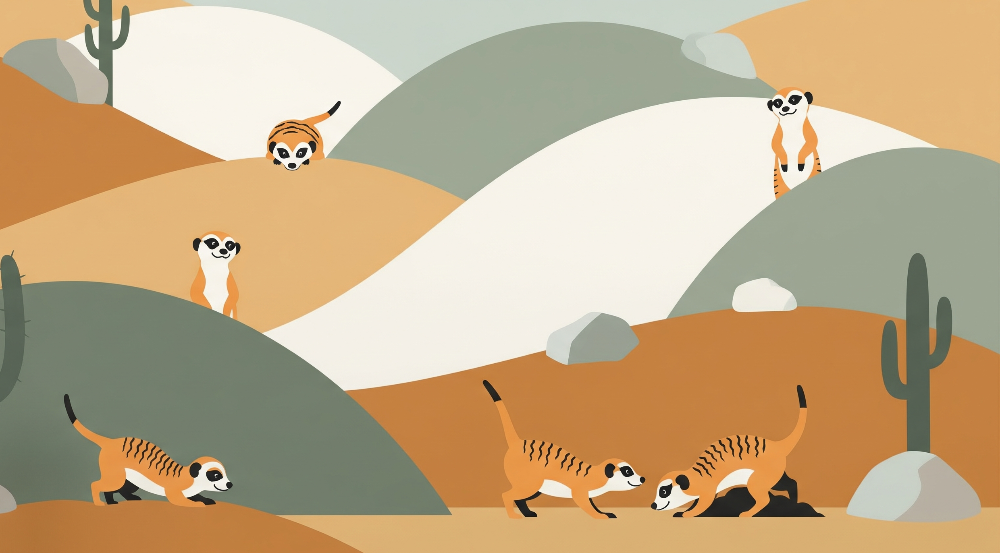 Playful Desert Meerkat Wall Mural