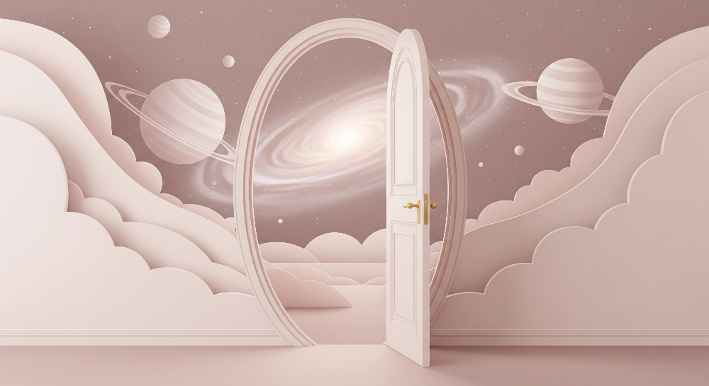 Pink Galaxy Spiral Portal Wall Mural