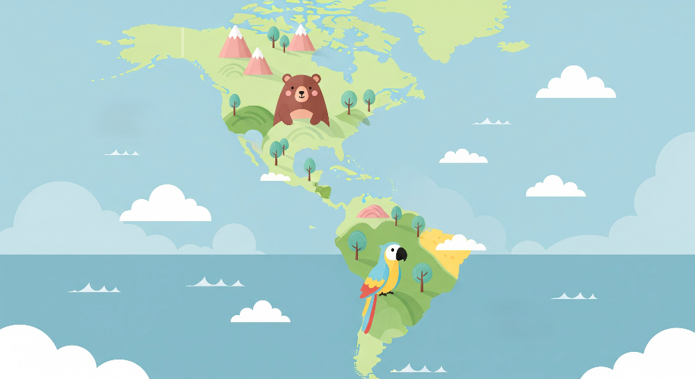 Pastel Explorer Bear World Map Wall Mural