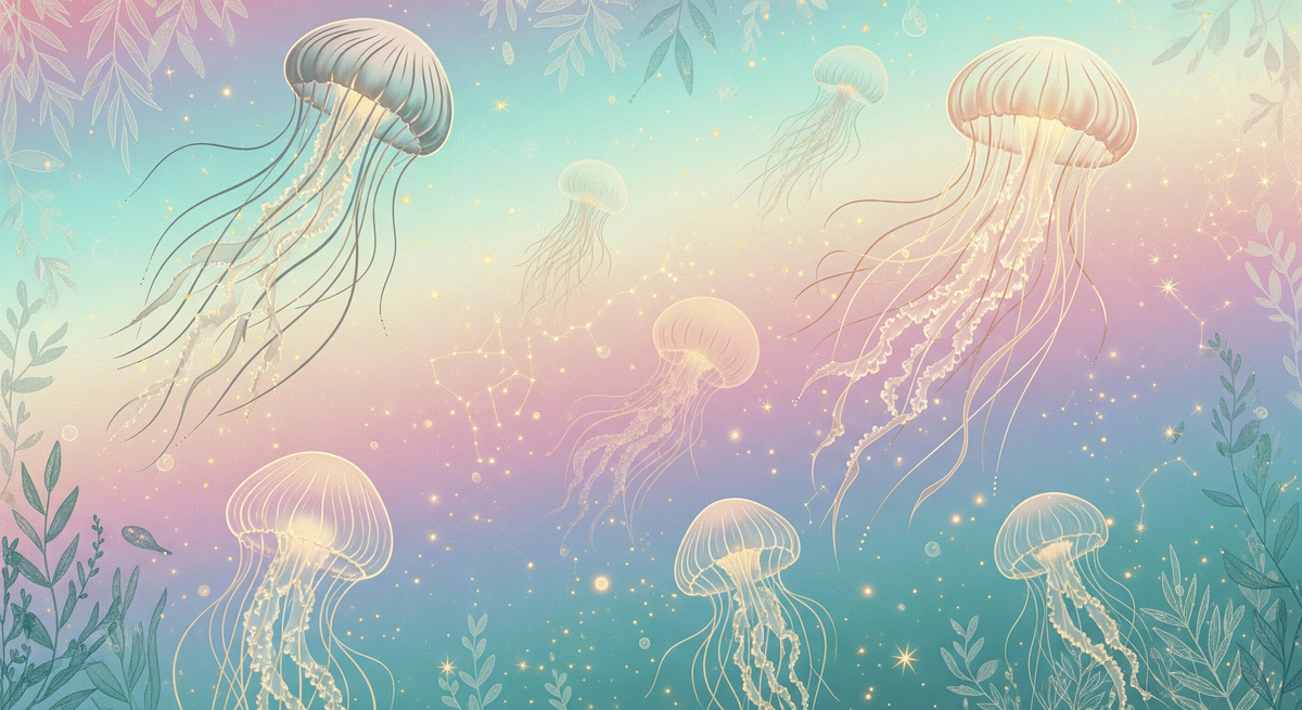 Glowing Jellyfish Ocean Wall Mural