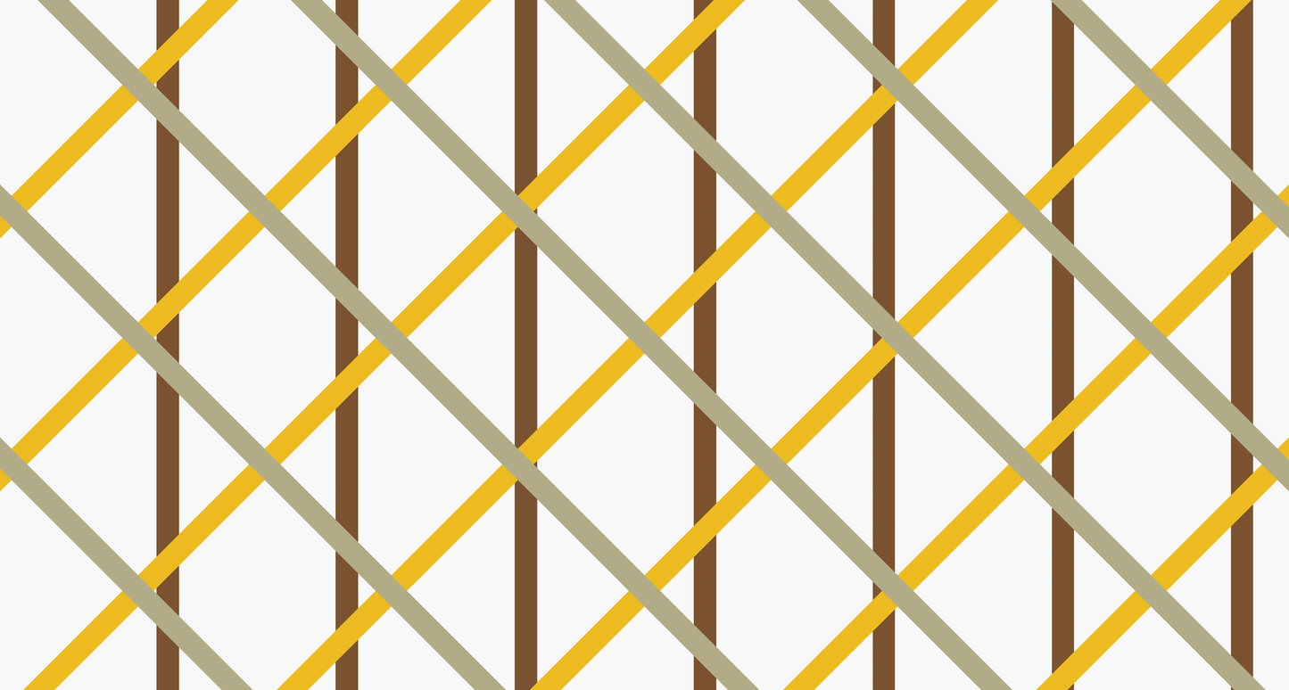 Kids-Mundo flat artwork of the golden and sage geometric trellis wall mural design.