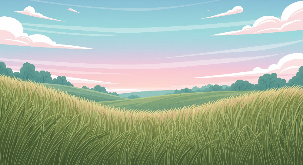 Grassy Meadow Hills Wall Mural