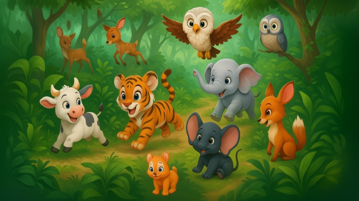 Jungle Animal Friends Wall Mural