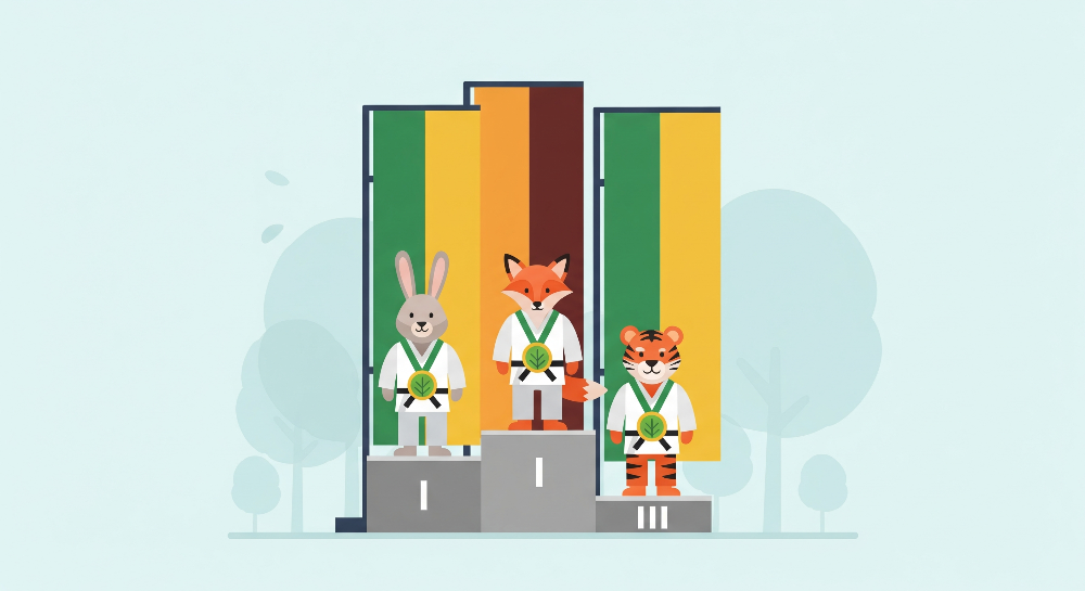 Karate Champions Podium Wall Mural