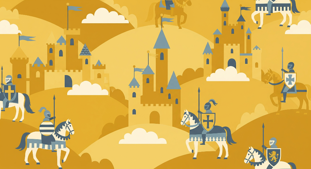 Knights and Castles Golden Kingdom Wall Mural