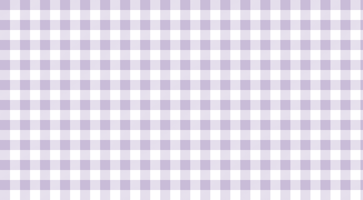 Flat artwork preview of the Kids-Mundo lilac gingham check wall mural pattern design.