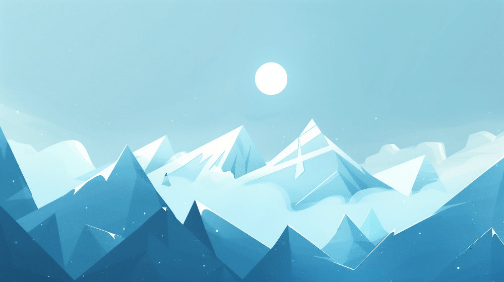 Detailed geometric mountain mural wallpaper design pattern with azure sky by Kids-Mundo