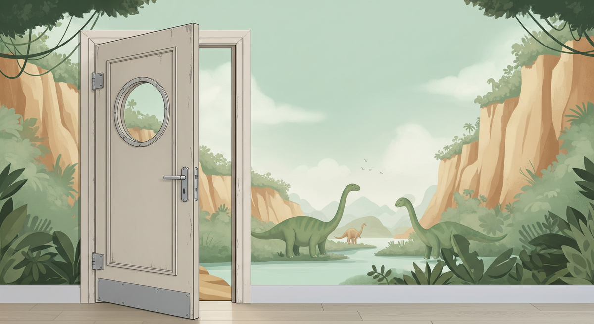 Open Door Jungle Dinosaur Wall Mural