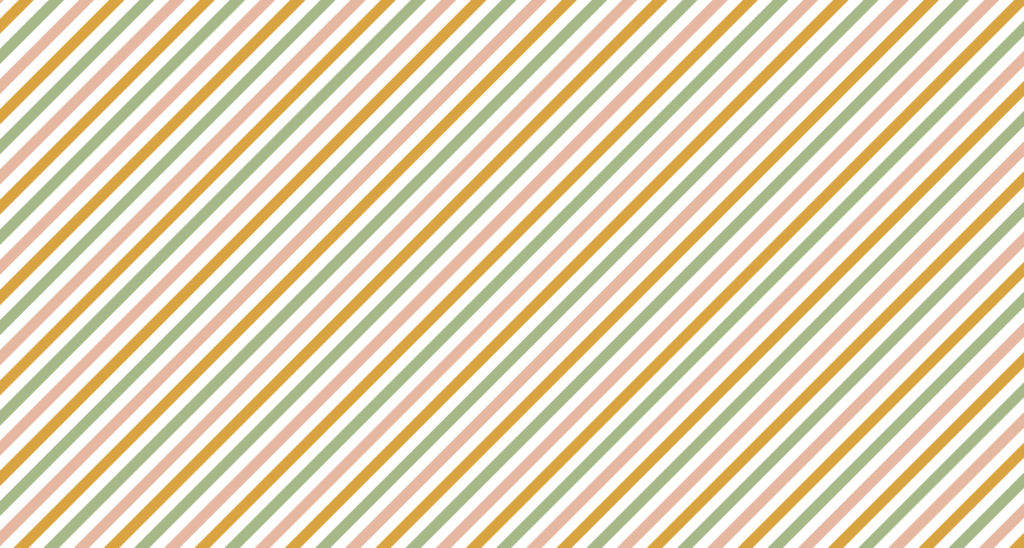 Kids-Mundo flat artwork of thin painted diagonal stripes in blush, sage and mustard