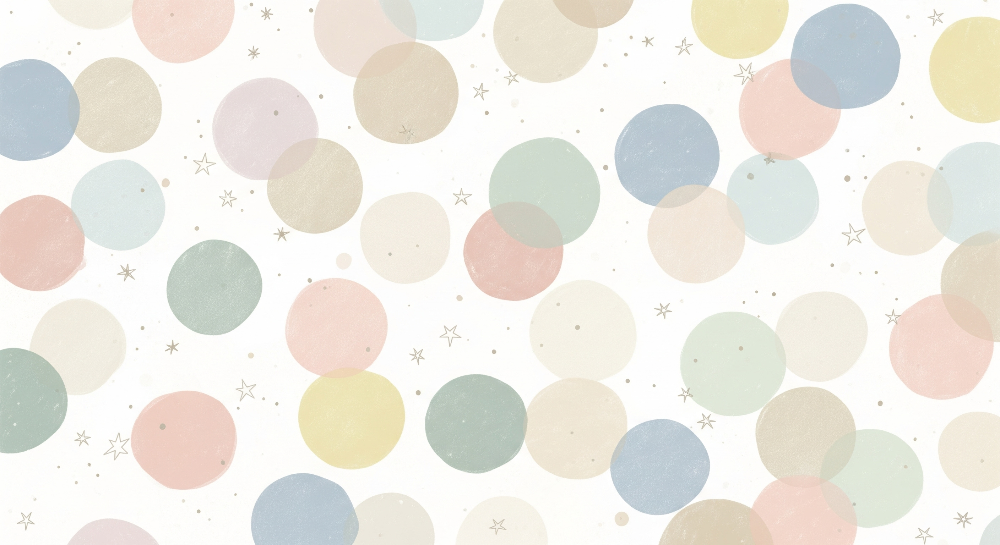 Pastel Circles and Stars Wall Mural