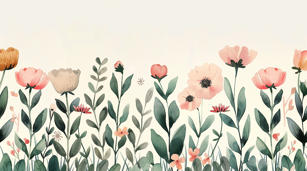 Pastel Watercolour Floral Garden Wall Mural