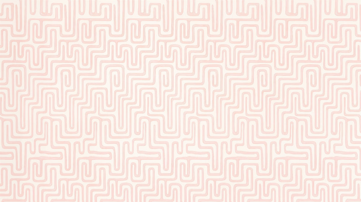 Pastel Pink Labyrinth Line Wall Mural