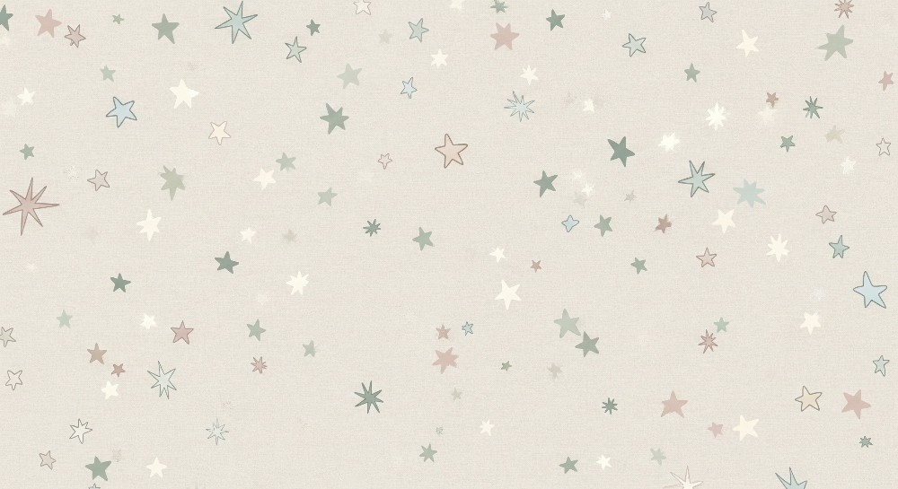 Kids-Mundo flat artwork of the pastel star wall mural pattern on a warm beige background