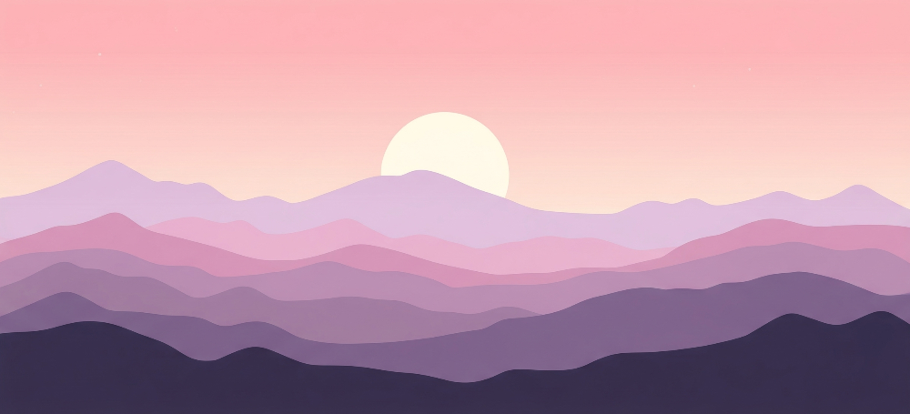 Pastel Sunset Mountains Wall Mural