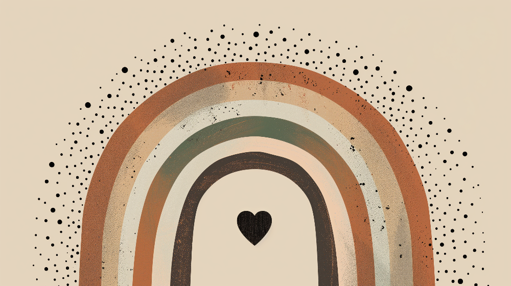 Rust and Sage Boho Rainbow Confetti Wall Mural
