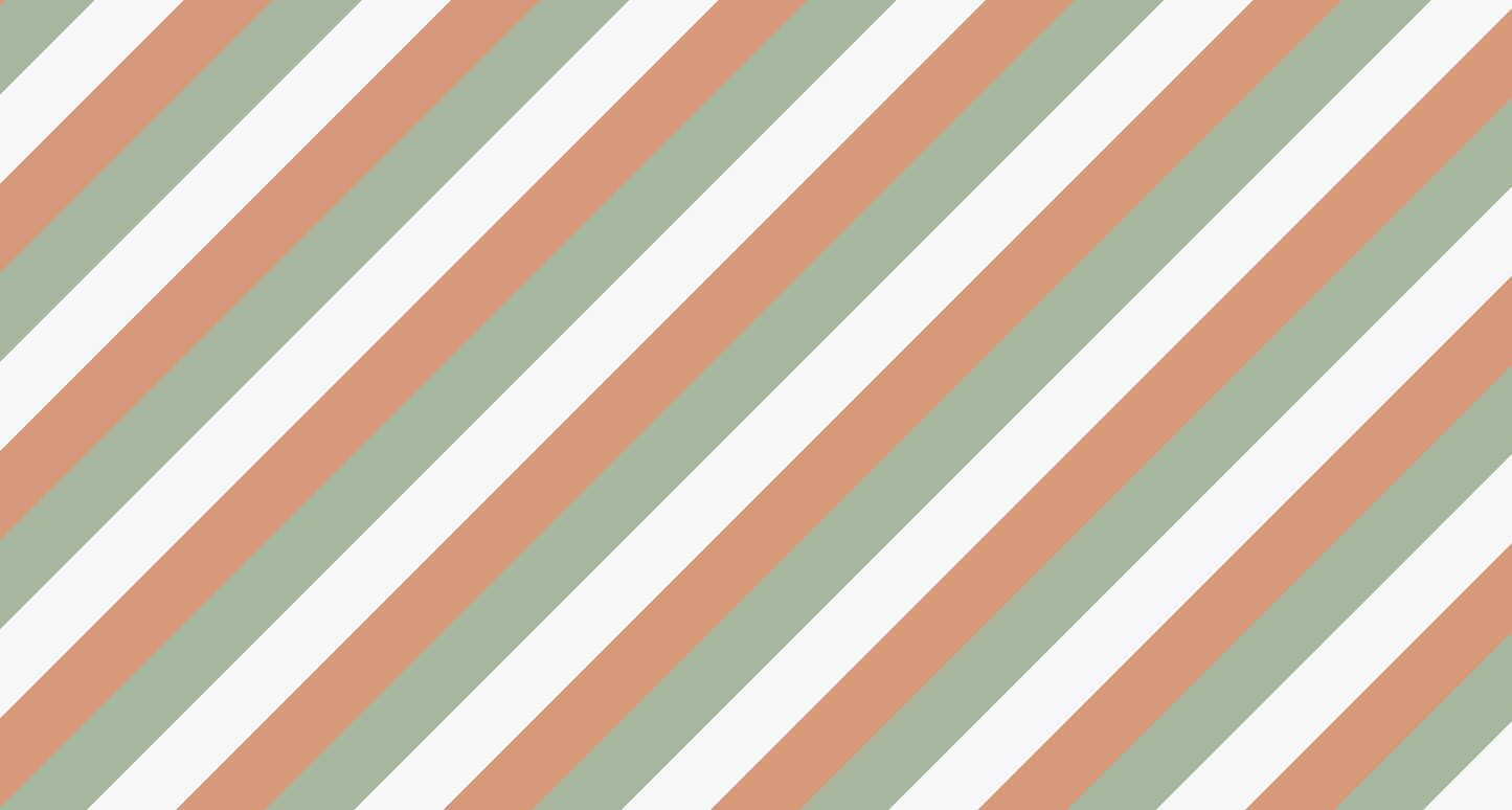 Kids-Mundo flat artwork preview of the sage green and terracotta stripe mural design