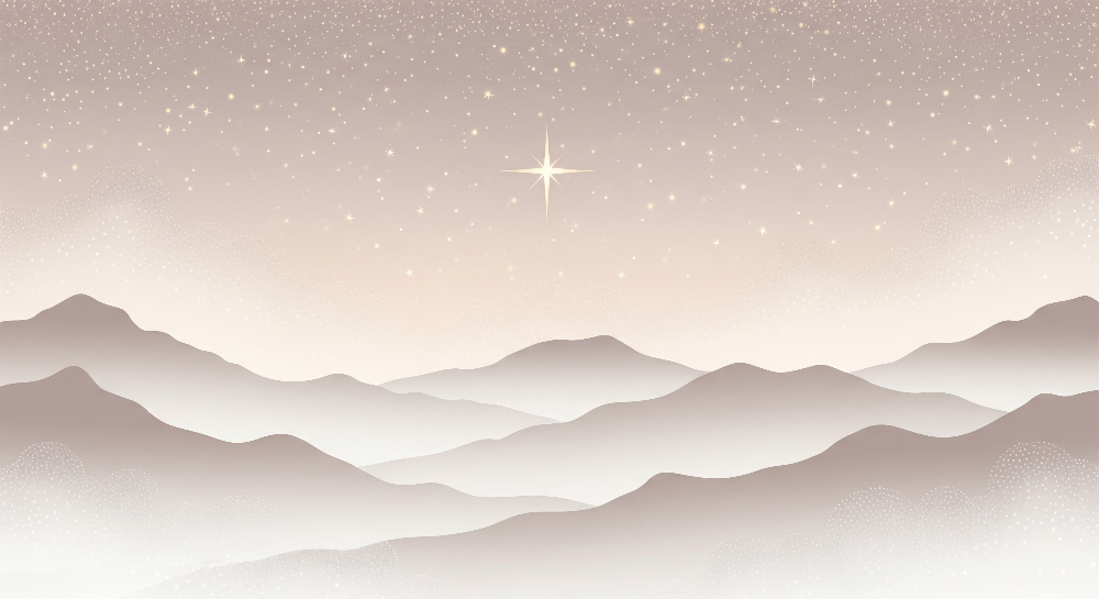 Starry Night Sky over Soft Mountains Wall Mural