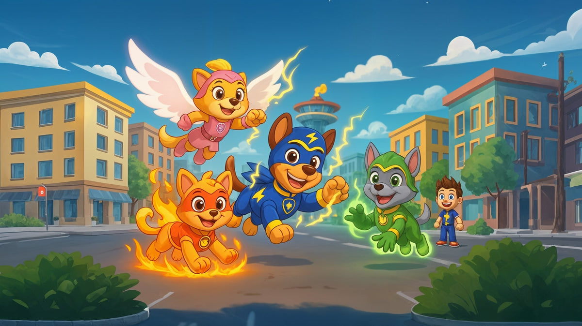 Superhero Animal Squad City Wall Mural