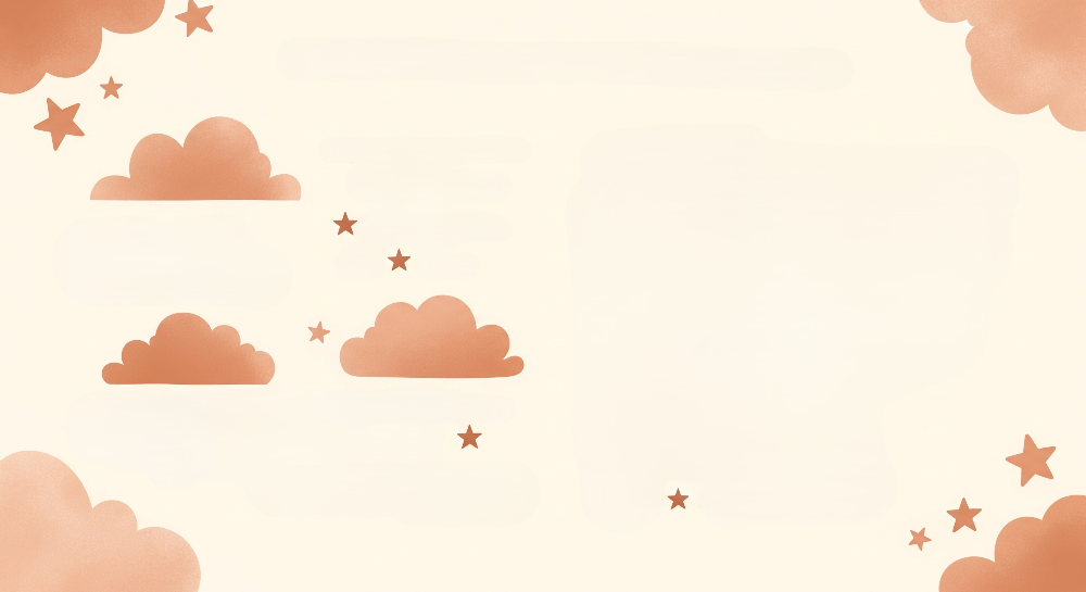 Flat artwork preview of the Kids-Mundo terracotta clouds and stars wall mural design