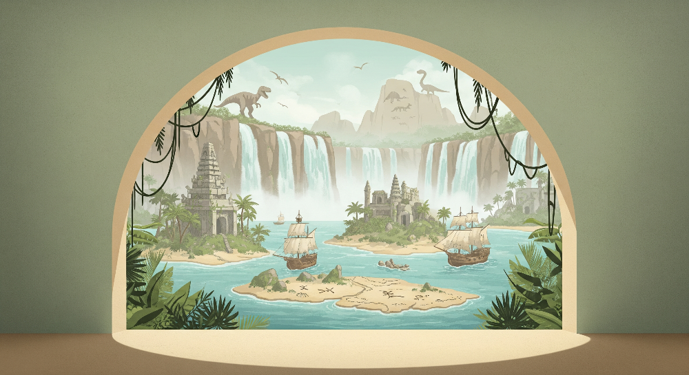 Dinosaur Treasure Lagoon Wall Mural