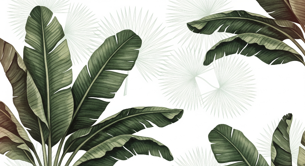 Lush Tropical Banana Leaf Wall Mural